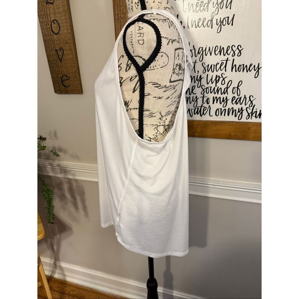 Athleta Women's Sleeveless Cut-Out Criss-Cross Back Workout Tank Top White XL - Picture 4 of 8